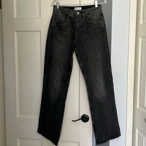 Zara Rhinestone Black Jeans